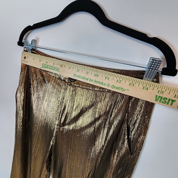 Vici Exclusive x Fate Walk of Fame Shimmer Flare Pants Gold Bell Bottom Pant Md - Picture 8 of 11